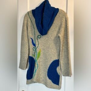 Carolina Campos Womens Boutique Dress Knit No Tags Small Long Sleeve Cowl Neck